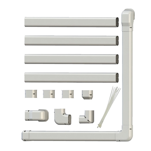 Innerco PVC Line Set Cover Kit Decorative Tubing Cover for Mini Split and Central Air Conditioner & Heat Pump