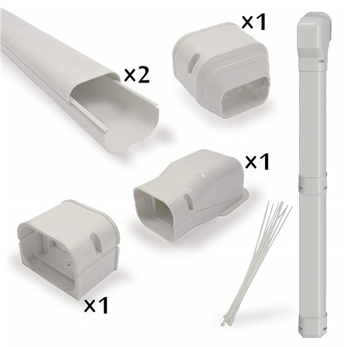Innerco 7.5'L AC Line Set Cover Kit 3" W Tubing for Mini Split, Central Air Conditioner, Heat Pump