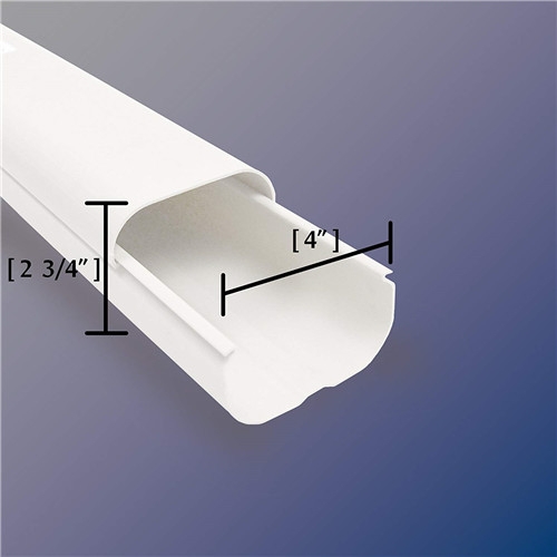 Innerco 4" 14 Ft Air Conditioner Decorative PVC Line Cover Kit for Mini Split and Central Air Conditioners, Heat Pumps Tubing Cover Set